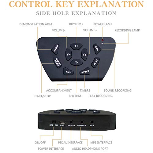 Elektronisch Drumstel USB Draagbaar spel met pedaalbatterij voor Beginner Electronic Drum Set voor Kinderen en… - Image 6