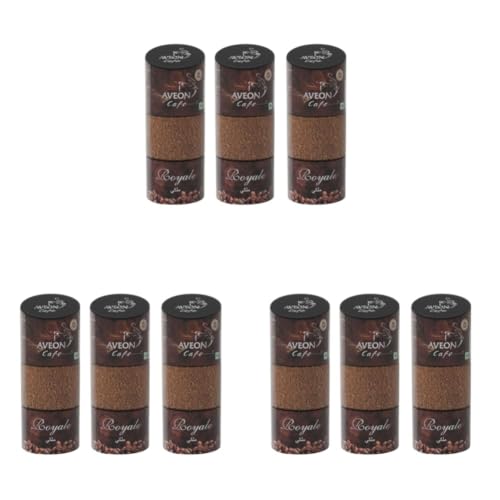 Image of Aveon Cafe Royale Instant Coffee - 100g Jar (Pack of 9) | Premium Freeze-Dried Coffee Blend | Quick Brew with Rich Aroma & Smooth Flavor | 100% Arabica & Robusta Coffee Perfection