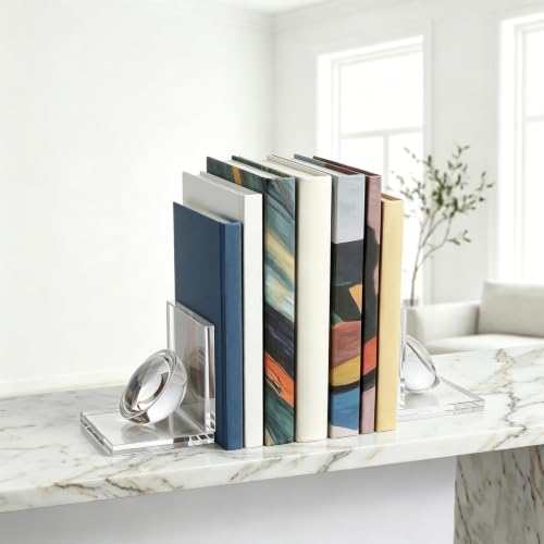 Soportes para libros estables de cristal pulido con base decorativa 7