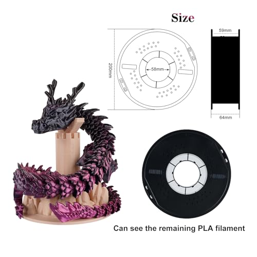 Image of Kingroon PLA 3D Printer Filament, Dual Color Silk PLA Filament, Dimensional Accuracy + /- 0.03 mm, 1kg Spool(2.2lbs), 1.75 mm, Black Red