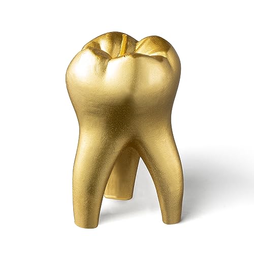 Zainpe Tooth Scented Candle Gold Dental Room Aesthetic Decor Pine Fragrance Long Lasting Candle Handmade Natural Soy Wax Aromatherapy Candle for Dentist Clinic Party Supplies Gift 3.7 x 2.1 in