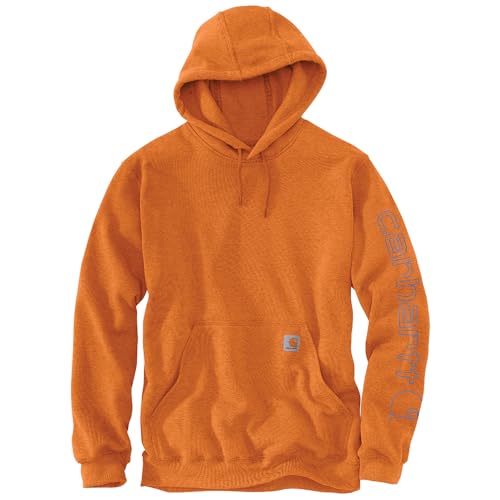 Image of Carhartt Men's Signature Sleeve Logo Midweight Sweatshirt Hooded