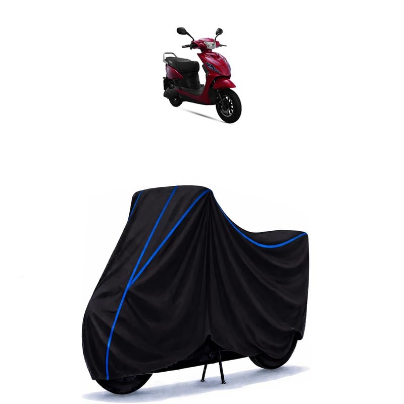 Image of Scooty Cover Water Resistant for ETrance Neo | Universal Scooter & Bike Cover | Heavy Duty UV Dust, Rain & Scratch Protection Weather Indoor Outdoor | Black with Blue Piping