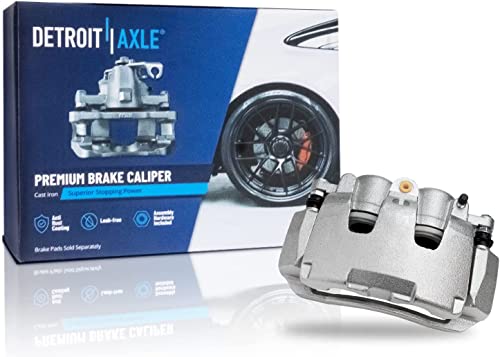 Image of Detroit Axle - Front Brake Kit for 2009-2018 Ram 1500, 2019-2022 | Ram 1500 Classic Drilled & Slotted Brake Rotors Disc Brakes Caliper w /Bracket Replacement