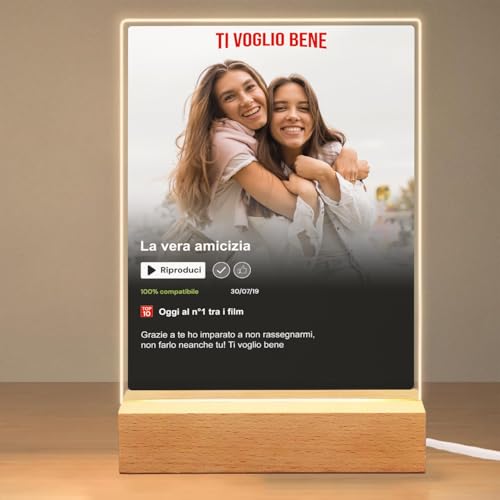 Targa Netflix personalizzata con foto e dedica in Plexyglass Made