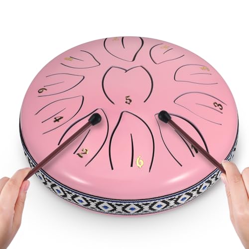 6 Zoll 11 Noten Steel Tongue Drums, D-Key Regentrommel Rain...