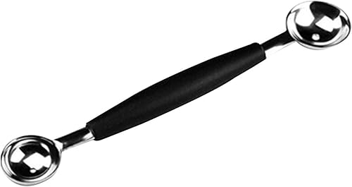 Miniatura 9 de Cuchara de melón de acero inoxidable 2 en 1, cuchara de melón de doble cara, helado de melón de sandía adecuado, cómodo agarre antideslizante