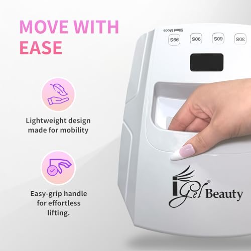 Image of iGel Beauty Hybrid - X Nail Lamp - 48W UV /LED Nail Dryer, Wireless Rechargeable, Smart Timer, Removable Tray, Cordless Gel Nail Lamp for Manicure Pedicure