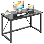 JUMMICO Computer Desk Table Workstation 120 x 50 x 75 cm for Office Living Room Bedroom Simple Assembly Industrial Design Black Desk Metal Frame,Black