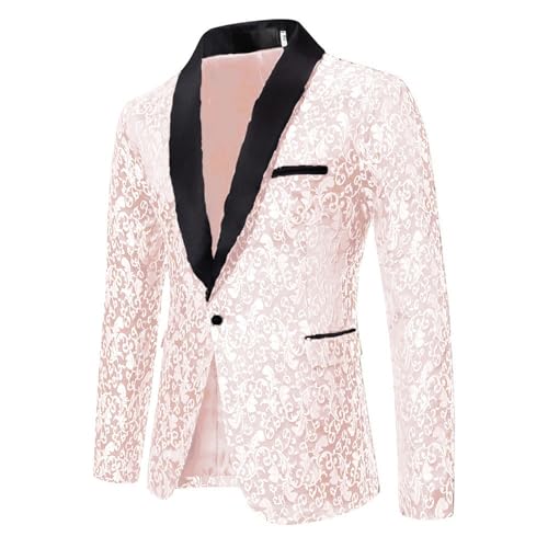 Veste de costume à paillettes jacquard fleurs haut de gamme pour homme
