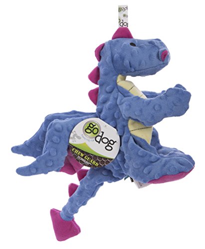Moonmoon goDog Bubble Plush Dragons Squeaky Dog Toy, Chew Guard Technology - Periwinkle, Large - Image 7