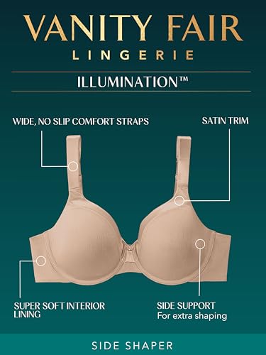 Vanity Fair Women's Illumination Full Figure Zoned-in Support Bra, Lightly Lined Cups Up to DD2