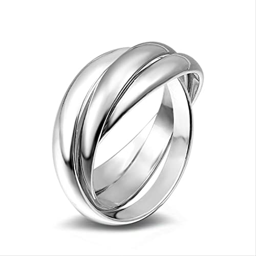 Bague 3 anneaux en argent 925 pour femme et homme design entrelacé élégant