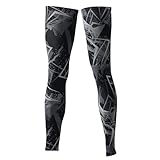 おたふく手袋 夏用レッグカバー ロング [コンプレッション 吸汗速乾 UVカット 接触冷感 消臭 スベリ止め付] JW-634 カモフラブラック Mサイズ