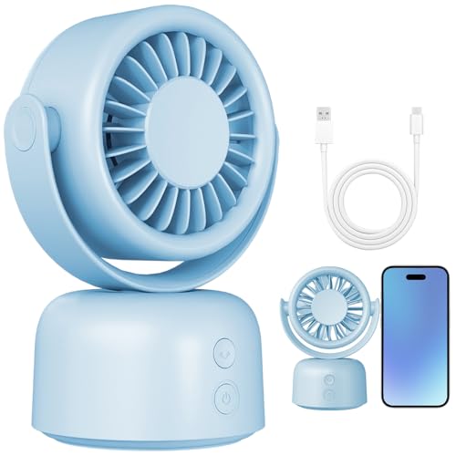 Small Quiet Desktop Fan, 3 Speeds Oscill…