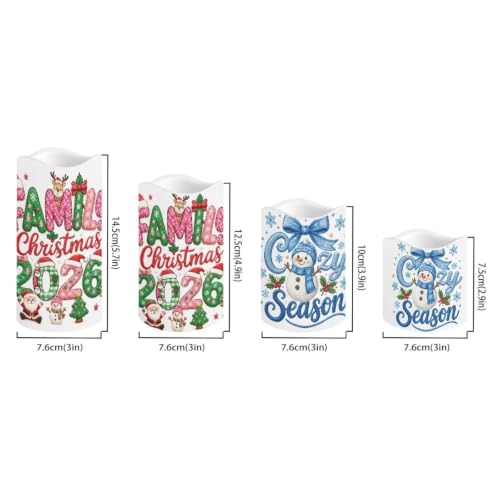 Image of Christmas Embroidery Color Changing Electric Candles, 4 Pack