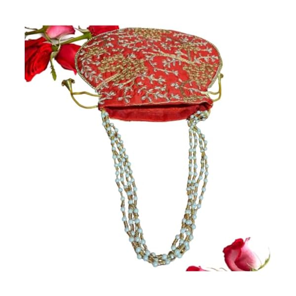 JAGRITI SHAKTI Ethnic Potli Bags For Women | Ethnic Handbags For Women | Carry Pouches Embroidered Bags| Handbag for Women Wedding Party (Color-Multicolor) - Image 6