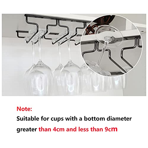 Porte-bouteilles sous armoire et support verres à pied