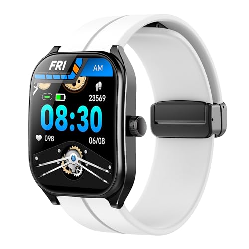 Correa de silicona magnética para reloj Lamshaw 22mm blanca