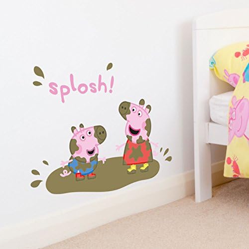 Peppa Pig and splosh wall stickers (Regular Pink) Official