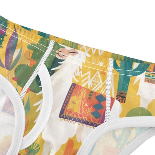 KLL Cute Llamas Ans Cactuses Toddler Boys' Pure Cotton Boxer Briefs Cute Children Undies4
