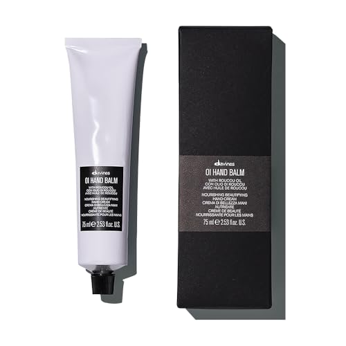 Davines OI Hand Balm, Nourishing Anti-Aging Hand Cream for All Skin Types - Protects Hands from Environmental Damage with Antioxidant Roucou Oil - Lightweight & Fast Absorbing Hydration, 2.54 Fl Oz