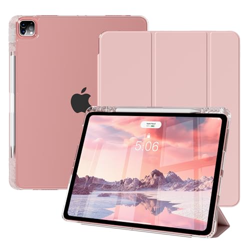 Housse iPad Pro 12.9 anti-rayures rose qui protège le stylet