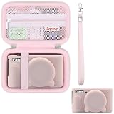 Supmay Custodia per fotocamera Canon PowerShot SX740 HS, SX730 HS,custodia rigida*1+custodia morbida in silicone*1,custodia protettiva morbida in silicone con copriobiettivo rimovibile, Rosa gelatina