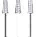 3 Pieces Tapered Barrel Carbide Nail Drill Bit, 3 Sizes Carbide Nail Drill Bit Acrylic Nail File Drill Bit Cuticle Drill Bits, Nail Art Tools for Gel Nails Cuticle Manicure Pedicure, XF, F, M (Silver)
