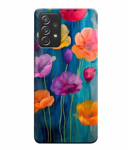 Image of Printed Hard Back Case Cover & Compatible for Samsung Galaxy A72 5G | Flower Vector Art (Multicolor) - D1193