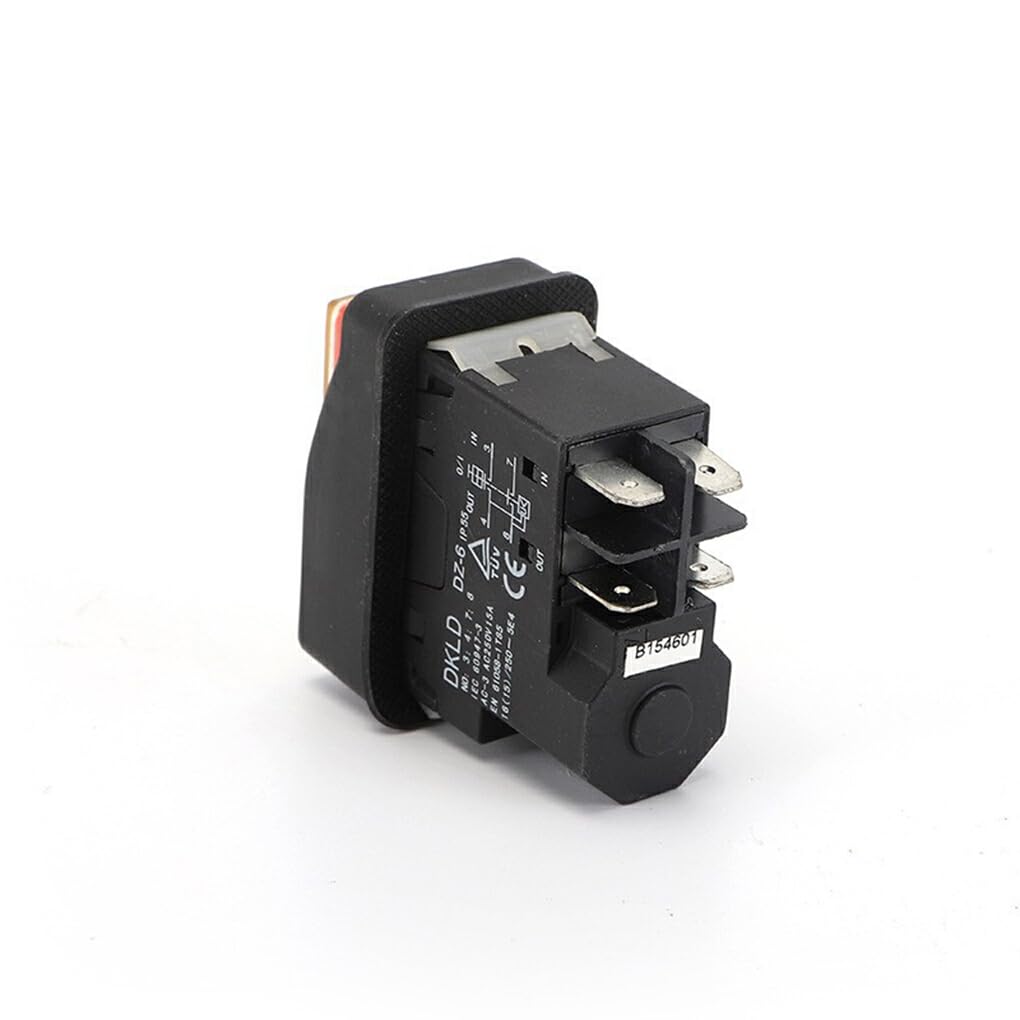 Botón pulsador DKLD DZ6 Protección contra sobrecarga Interruptor electromagnético a Prueba de Agua Rendimiento Estable Interruptores de Seguridad Licuadora, DKLD/DZ-6 Cinco Patas