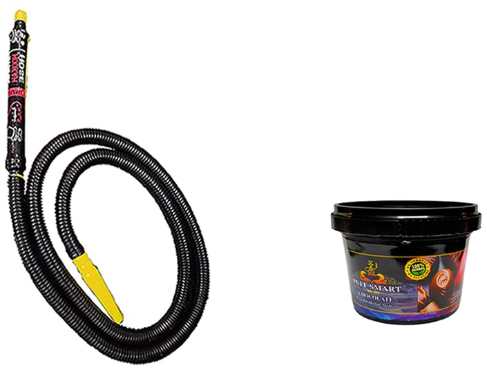 PUFF SMART Premium Herbal Flavor Chocolate 100GM, Black TSB Hose Combo (100% Tobacco and Nicotine Free)-image-31