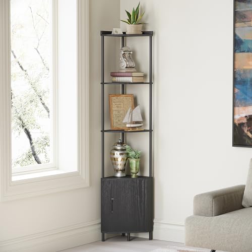 Image of SUNMORY 5 Tier Corner Cabinet, 65.4 inch Tall Corner Shelf with Storage, Display Shelf Corner Shelves for Living Room Decor, Wall Corner Bookshelf, Plant Stand for Bedroom, Bathroom, Kitchen, Small Space | Display Shelf Corner Shelves for Living Room Decor, Wall Corner Bookshelf, Plant Stand for Bedroom, Bathroom, Small Space