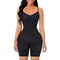 FeelinGirl Full Body Shaper for Women Plus Size Tummy Control Shapewear Bodysuit Butt Lifter Shaper Black 5XL