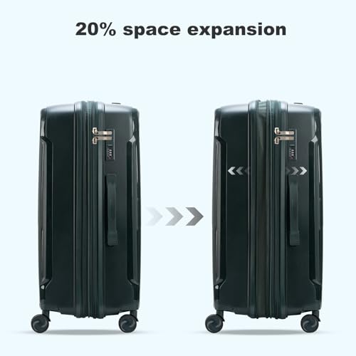 Image of Nazhura Luggage Set, 3-Piece Hardside Suitcase Set, 20-inch Carry On, 24-inch, 28-inch Luggage
