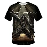 Camiseta Blanca Camiseta De Moda De Cuello Redondo De Manga Corta Impresa En 3D con León