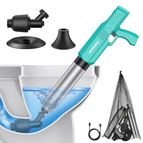 Image of ‌Electric Toilet Plunger for Bathroom, High-Pressure Air Plunger, Heavy-Duty Clog Remover for Toilets, Toilet Drain Unclogger (Mint Green)