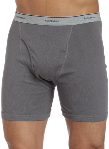 Fruit of the Loom Men's Stripe/Solid Assorted Boxer Briefs(Pack of 4)3