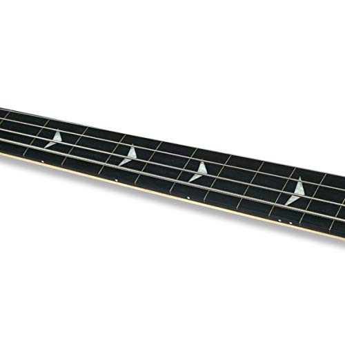 4 String Black Fretless Electric Bass, Bolt-On Maple Neck, Poplar Body #TOP4