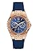 Produktbild Guess Women's Stainless Steel Silicone Crystal Accented Watch, Color Blue/Rose Gold-Tone (Model: U1053L1)