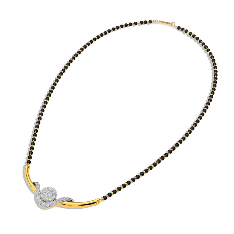 Image of KISNA JEWELS 14KT|18KT BIS Hallmark Pure Gold and Diamond Mangalsutra For Women