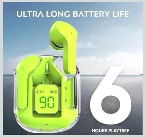 Image of Ultrapods Max True Wireless Earbuds with Bluetooth 5.3 Technology, with Transparent Charging Case, Enhanced Sound Quality, Mic 240 Bluetooth Headset, True Wireless Earbuds in Ear (Green)