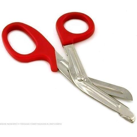 Large 7.5" Tough Cut Utility Bandage Scissors In Neon Red Cover