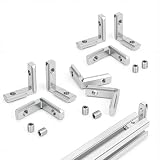 Aluminiowe wsporniki narożne z rowkiem T, aluminiowe złącza wytłaczane 2020, w kształcie litery L, gniazdo T 90 stopni, seria 2020, aluminiowe wsporniki narożne do akcesoriów do drukarek 3D, z 20