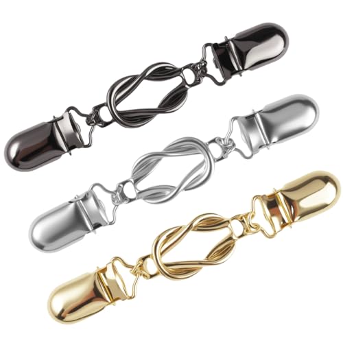 3 Pièces Cardigan Clip en Métal, Pinces À Cardigan Vintage pour Femmes, Clips Pull Vintage, Clips pour Vêtements, Waist Clip, Serrage De Taille pour Robes, Attache Écharpe Et Gilet, pour Écharpe Robe