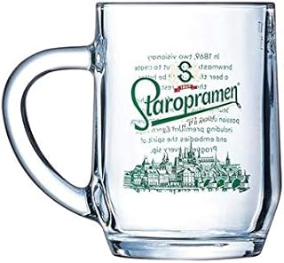 Official Staropramen Half Pint Beer Glass / Tankard, 473 milliliters