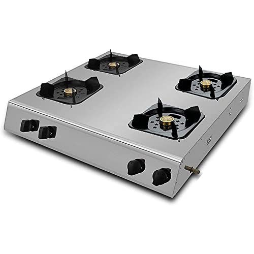 CAJOLI Brûleurs commerciales de Haute Puissance, 3/4/6/8 Burners, poêles au gaz Naturel, poêles de Banc en Acier Inoxydable, Cuisines commerciales, hôtels, Restaurants, etc.,4