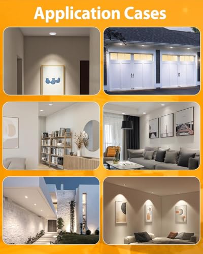 Image of POPANU 3 inch Recessed LED Lights 7W Gimbal Rotatable Directional Downlight,360Adjustable Soffit Lighting Dimmable Swivel Eyeball, 90Tilt Canless Swivel Spotlight 5CCT Selectable 6 Pack White