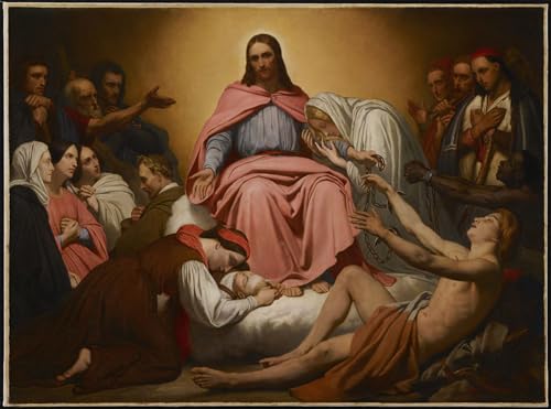 Impression toile Christus Consolator Ary Scheffer peinture murale déco salon 60x90