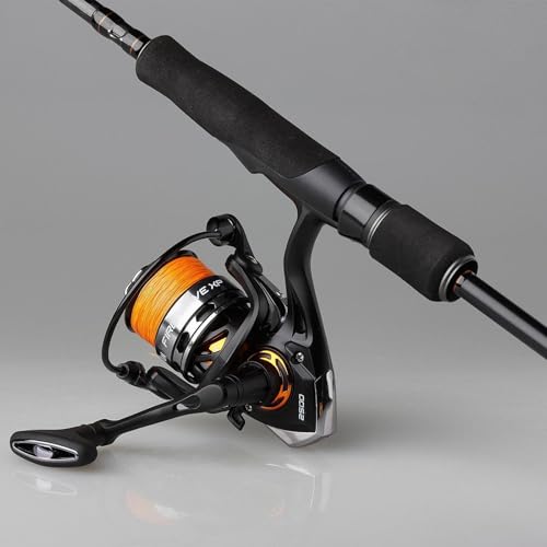DAM Fire Wave XP Spinning Combo, Süßwasserangler Angelrute Rolle Hecht Barsch Zander mehr, Starkes Leichtgewicht Vielseitig, Schwarz, 2.13m schnelle Rute, 2500er Rolle